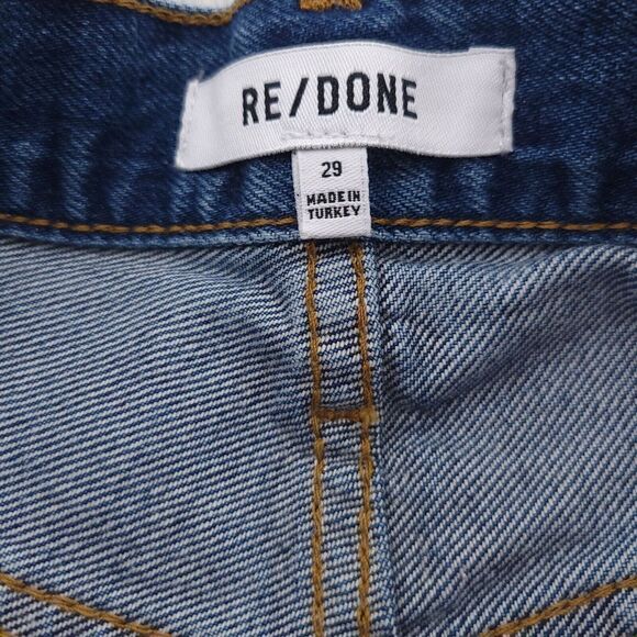 Re/Done 70s High Rise Short High Tide Slim Fit Rigid Denim Button Fly Size 29 - Picture 8 of 11